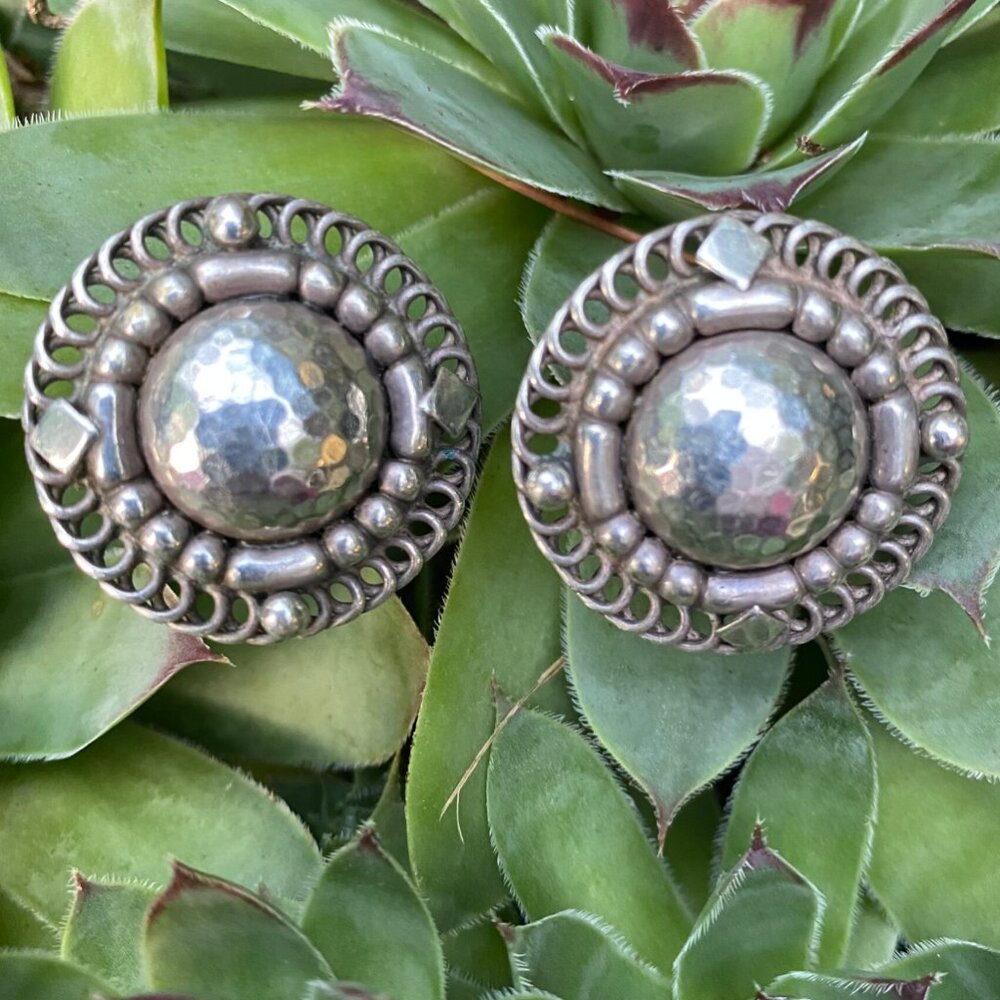 Georg Jensen Earrings- Vintage #85 Denmark Sterling Silver Vtg Earrings